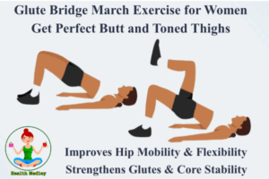 Glute Bridge March Exercise for Female Glutes, Hips, Thighs