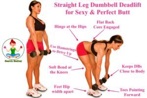 Straight Leg Dumbbell Deadlift Benefits for Women Butts, Hips, Thighs